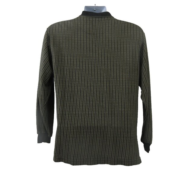 Chereskin Men's Shirt Black/Tan/Green Plaid Size Small Cotton Blend Long Sleeve - Picture 2 of 5